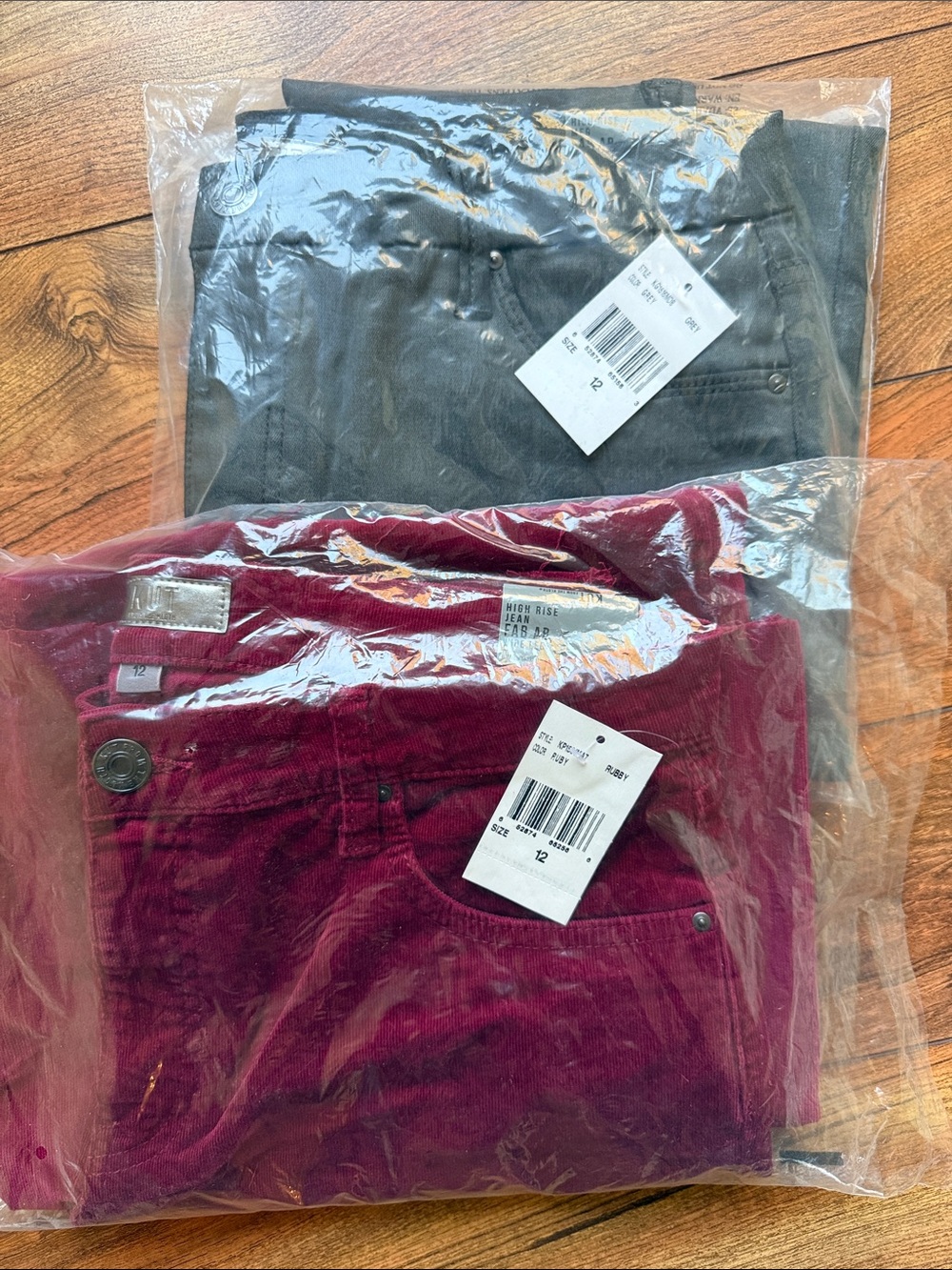 Kut from the Kloth Corduroy Flare Jeans — Burgundy and Black